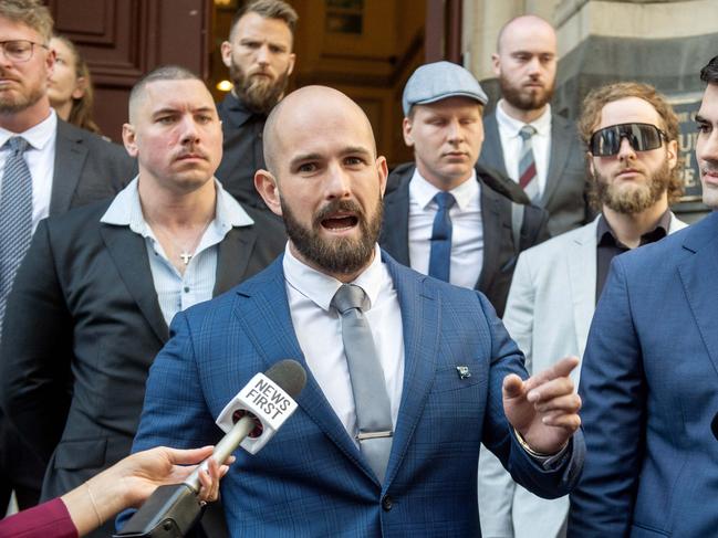 MELBOURNE AUSTRALIA - Newswire Photos APRIL 23RD 2024 : Judgement on appeal for sentences given to Melbourne neo-nazis Thomas Sewell and Jacob Hersant, after they attacked a group of hikers at a Victorian state park in May 2021. Court of Appeal. PICTURE : NCA Newswire / Nicki Connolly