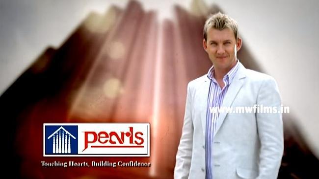 Brett Lee in a Pearls ad.