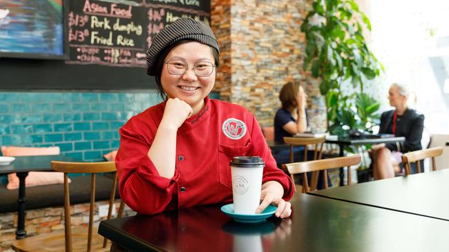 Alice Chan, owner of La Vie Coffee Shop in Surry Hills, was forced to do IOUs for customers unable to pay due to the nationwide Optus outage. Picture: Max Mason-Hubers