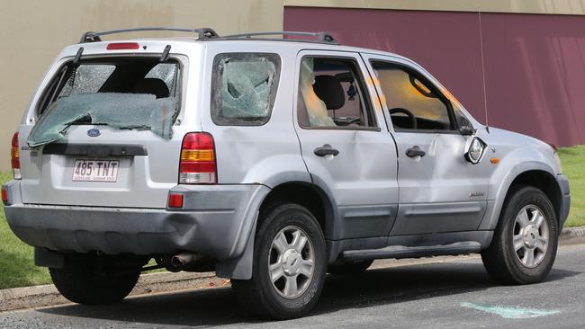 The teens rampaged across the Gold Coast, destroying cars such as this one. Picture Glenn Hampson