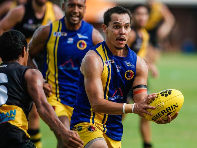 Wanderers skipper Braedon McLean is in fine form so far in the 2020-21 NTFL season. Picture Glenn Campbell