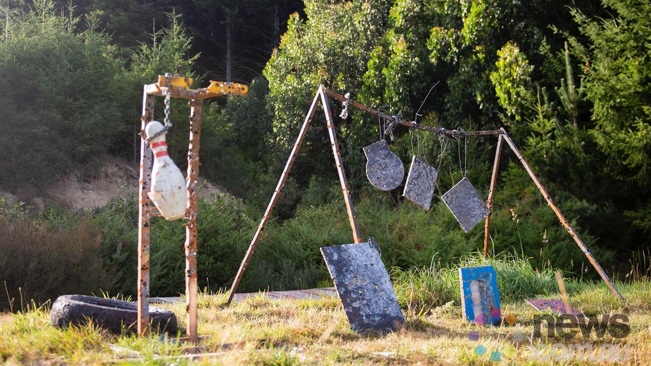 Targets at the eerily silent long distance gun range at Bruce Rifle Club, where Brenton Tarrant practised, two days after the shooting. Picture: Joe Allison/news.com.au