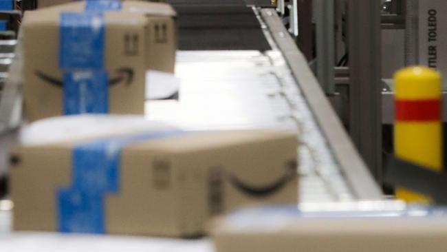 Machines in Amazon’s fulfilment centre in Moorebank in Sydney. Picture: AAP