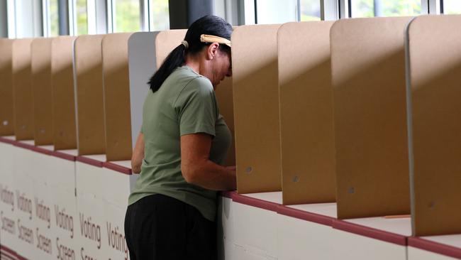 Voters have been casting their ballots all day Saturday. Picture: NewsWire/Tertius Pickard