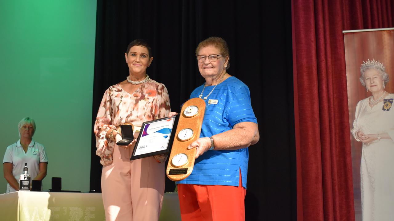 Volunteer of the Year 2021 Irma Steffens with Mayor Tanya Milligan. Photo: Hugh Suffell.