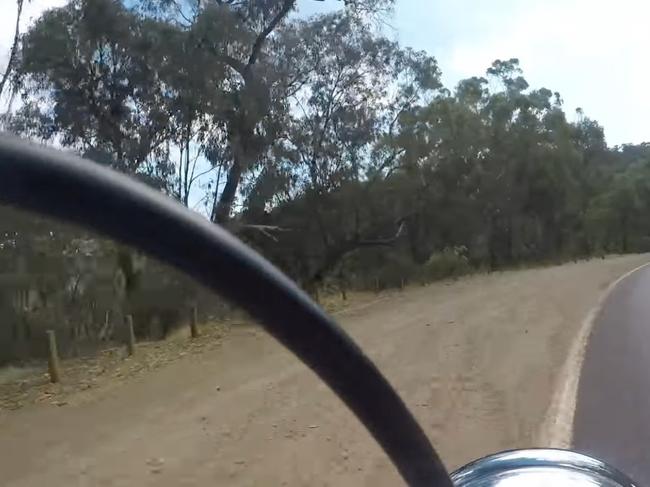 Shocking footage captured from the vehicle’s dashcam emerged on Thursday, showing the dramatic scene as it unfolded on what appeared to be an isolated country road.