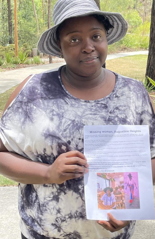 Milly Chitabwa, family friend of missing 74-year-old Augustine Heights woman Kate Mandala. Picture: Nicola McNamara