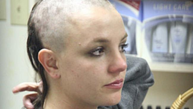 Britney Spears famously shaved her head during her breakdown in 2007. Picture: x17online.com