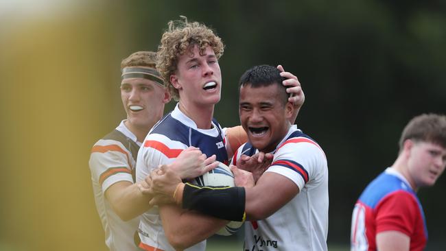 Zahn McKay celebrates a try for the Roosters. Picture: Sue Graham