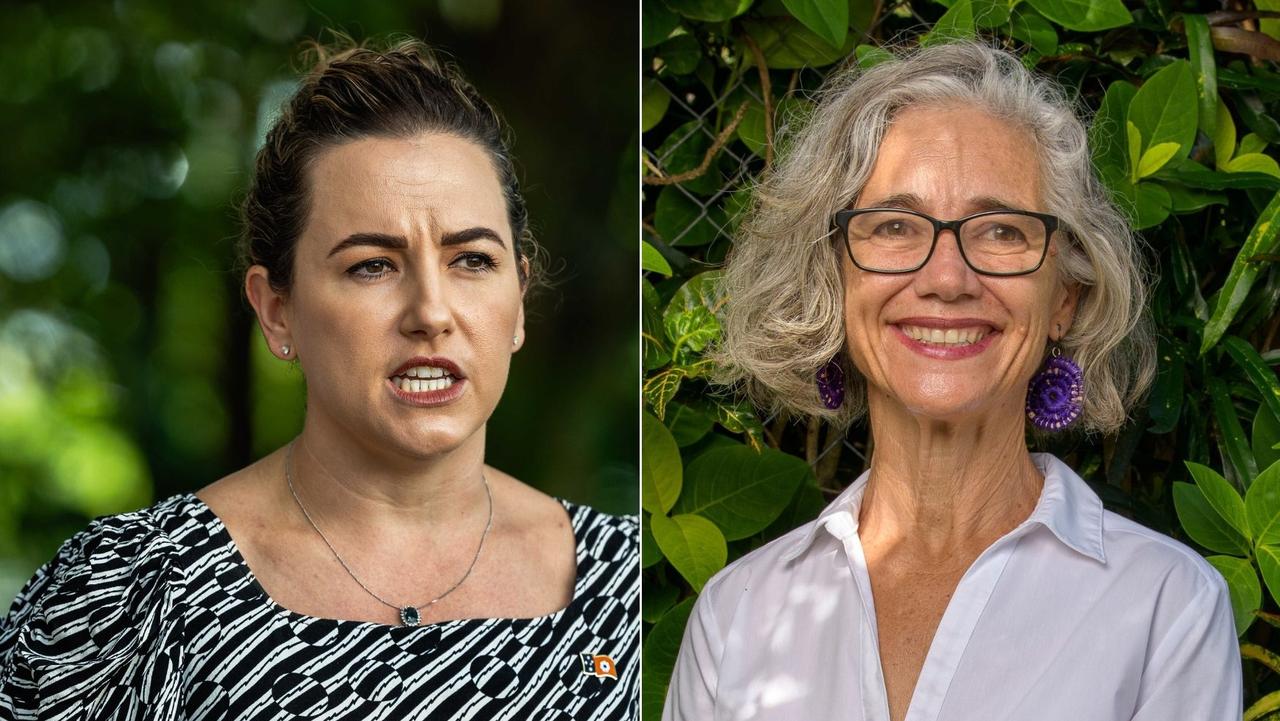 NT Chief Minister Lia Finocchiaro and Independent representative for Johnston, Justine Davis.