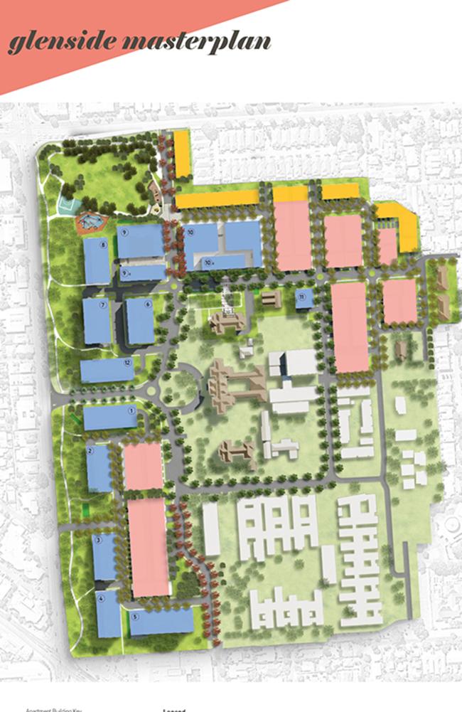 The draft masterplan for the Glenside redevelopment.