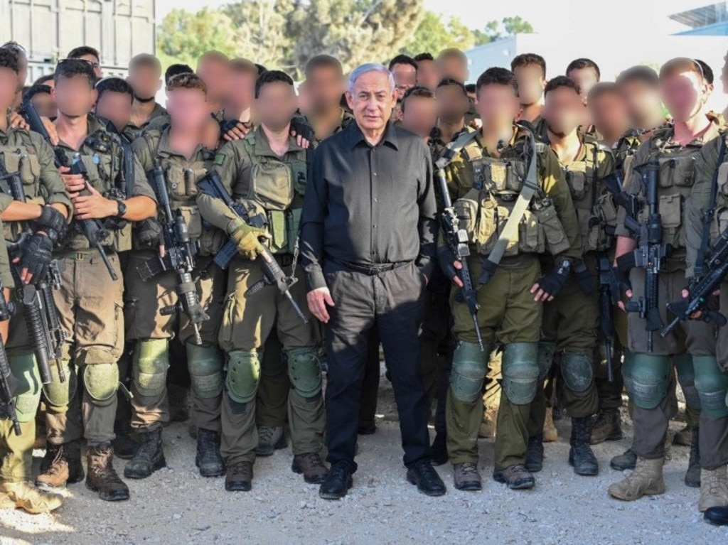 Benjamin Netanyahu visits the IDF’s Yahalom Unit. Picture: Handout