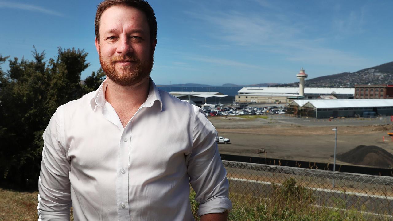 Master Builders CEO Matthew Pollock with the Macquarie Point site. Master Builders Tasmania are throwing its support behind the proposed stadium project at Macquarie Point. Picture: Nikki Davis-Jones