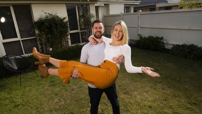 Bryan Dignam, 32, and his wife Aisling, 31, this month purchased their first home, a two-bedroom townhouse in Bentleigh in Melbourne. Picture: Rob Leeson.