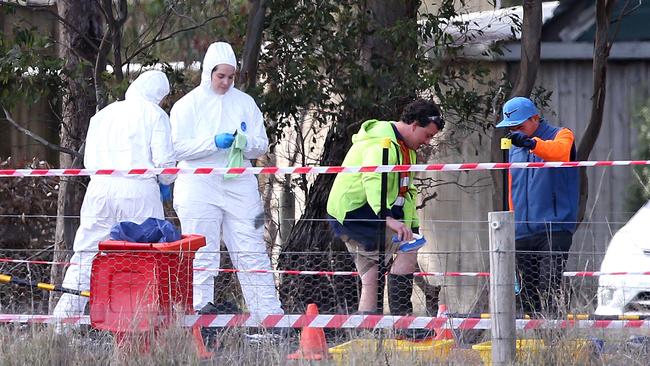 Workers at the Meredith Chicken Farm go through a cleaning station before entering the farm. Picture: Mike Dugdale