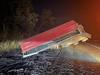 Crumpled semi-trailer on highway south of Darwin of police interest