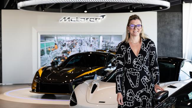 McLaren Automotive’s head of Asia Pacific, Charlotte Dickson, inside McLaren’s new Perth dealership.