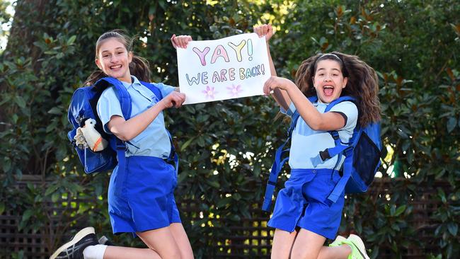 Helen and Leila are excited to go back to school. Picture: Josie Hayden