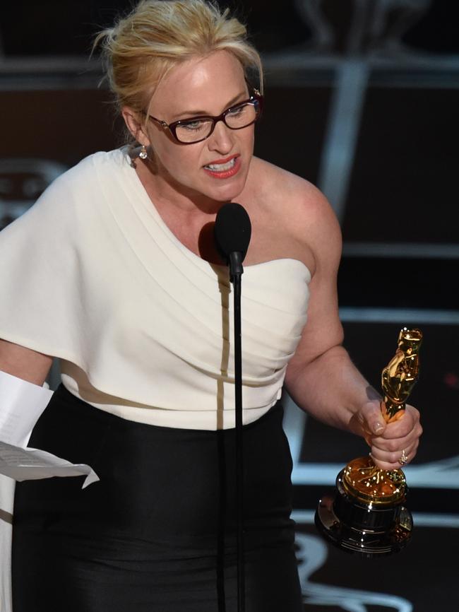 Fed up ... Patricia Arquette, the Best Supporting Actres winner, said it’s time for equal pay.