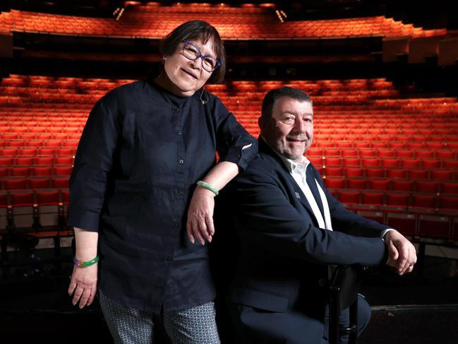 Sydney Opera House Visitor Services Operations Manager Kit Lee and Theatre Manager Ivan Ginovic have been working together at the Sydney Opera House for close to fifty years, opening in 1973. Jane Dempster/The Australian.