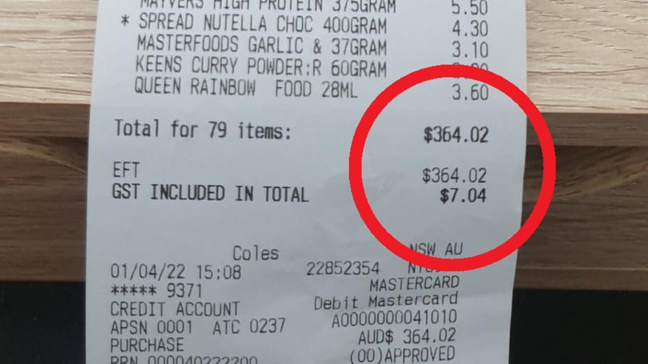 Cost of living Coles receipt reveals brutal reality for Aussies news