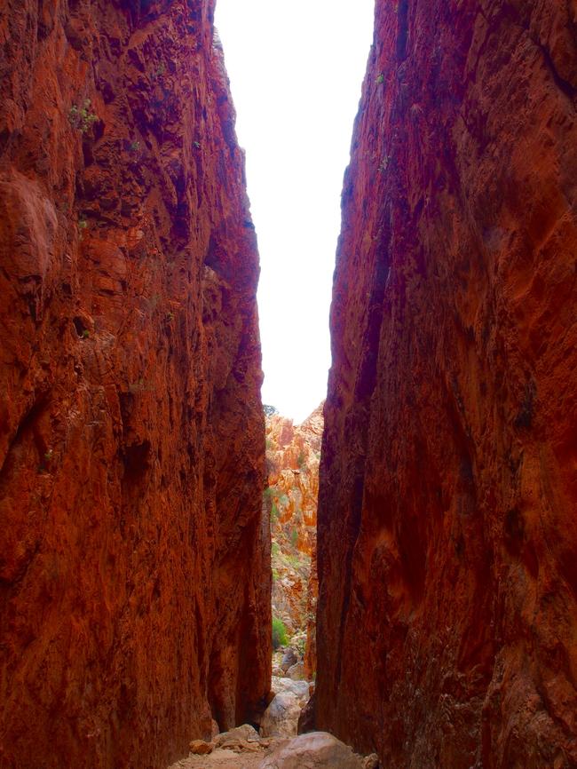 Standley Chasm in the West MacDonnell Ranges is less than 9m wide. PICTURE: Phillippa Butt