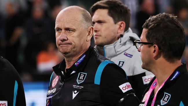 Ken Hinkley’s side were bounced out of the finals in straight sets. (Photo by James Elsby/AFL Photos via Getty Images)