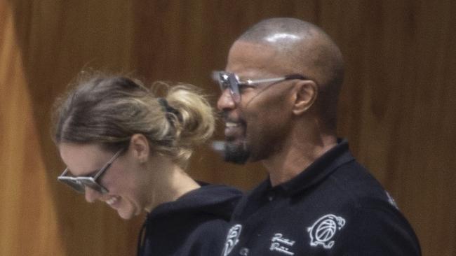 Jamie Foxx and his Aussie girlfriend, Alyce Huckstepp. Picture: Splash/Backgrid