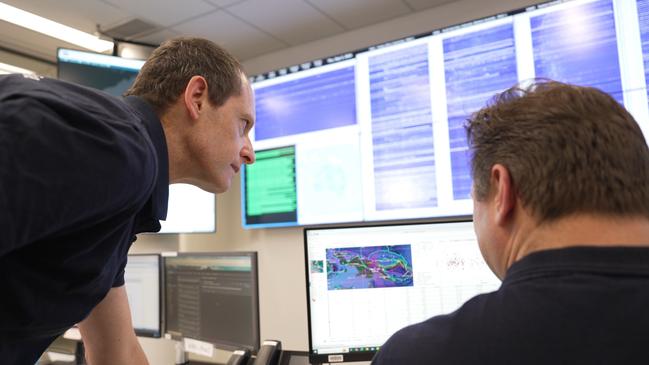 Senior Seismologist Trevor Allen examining seismic activity at Geoscience Australia. Picture: Supplied