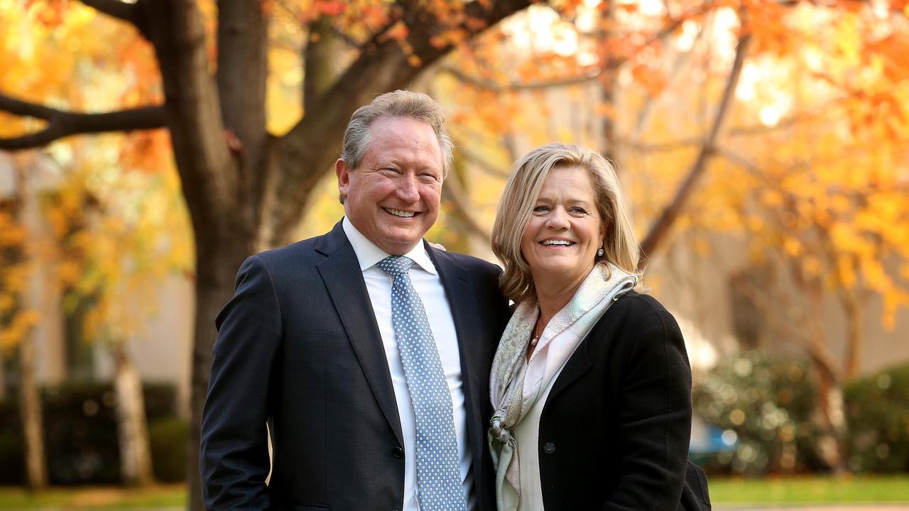 Andrew and Nicola Forrest at Parliament House in Canberra. Picture: Kym Smith