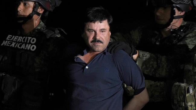 Joaquin ‘El Chapo’ Guzman on his arrest in January 2016. Picture: AFP