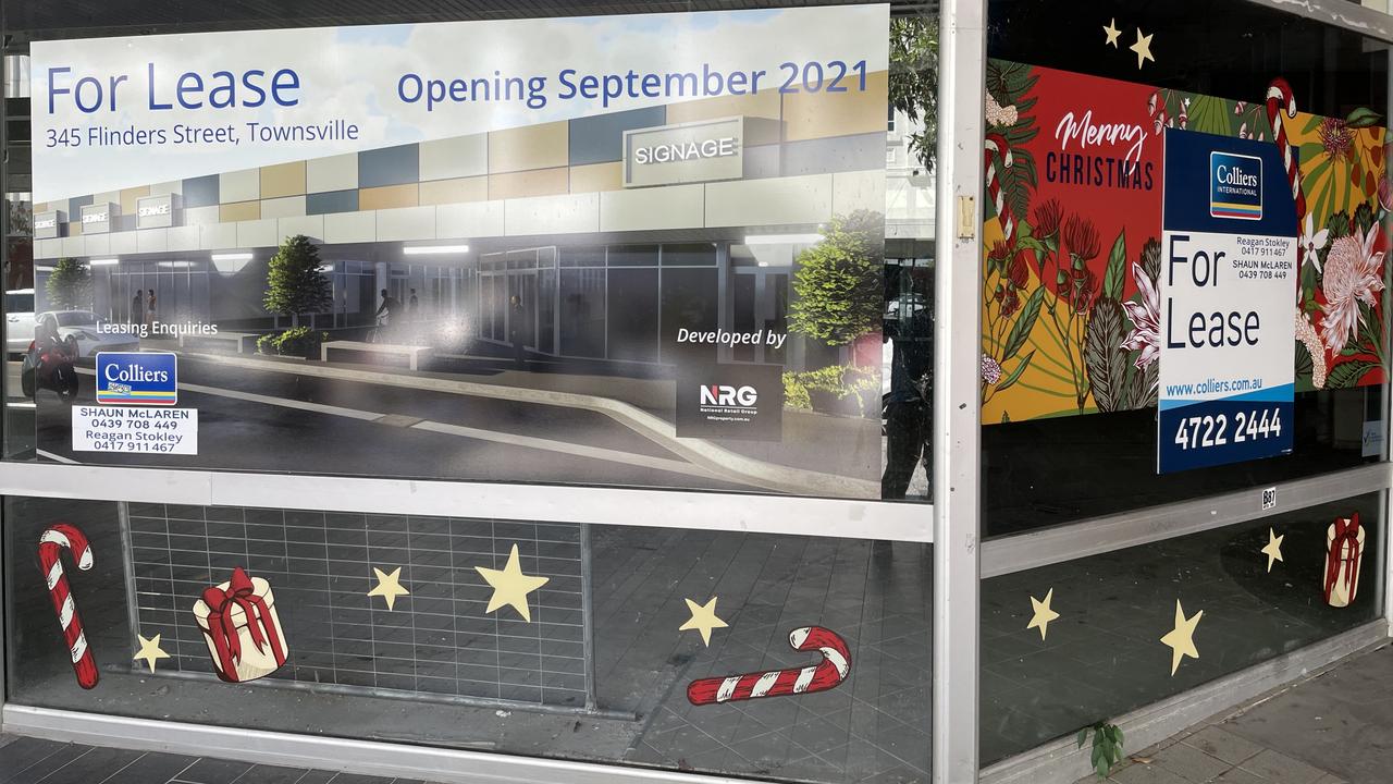 A sign is still up in the window of the former Dimmeys Arcade promising to open in September 2021. Picture: Leighton Smith.