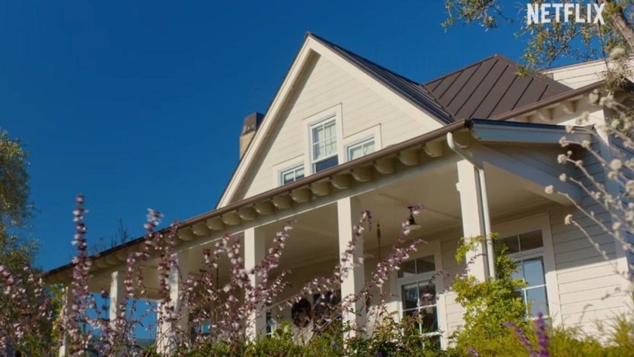 The exterior of the home used for filming features in the trailer. Picture: Netflix