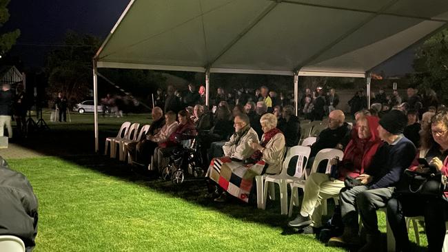 The crowd had to rug up at Henderson Park on Monday morning.