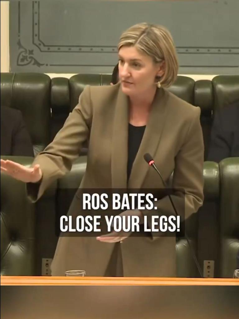 Shannon Fentiman was speaking on the floor of Queensland parliament when Mudgeeraba MP Ros Bates says ‘Close your legs’. Picture: X