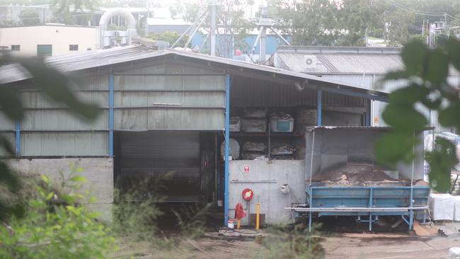 The man died on site at Queensland Organics factory on Potassium St in Narangba. Picture: Nathan Evans