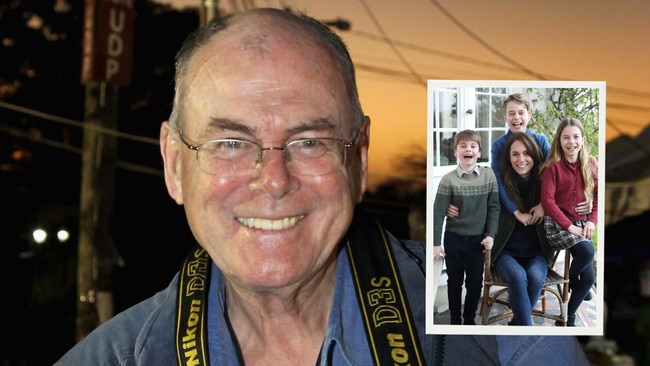 Arthur Edwards with inset of Kate Middleton's photoshopped Mother's Day image.