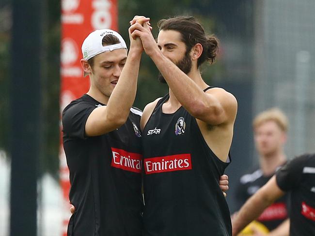 Darcy Moore and Brodie Grundy are dancing towards new deals. Picture: Wayne Ludbey