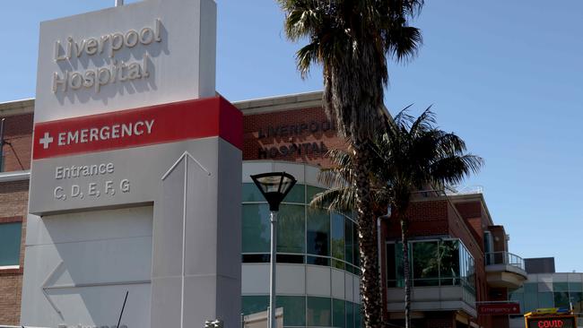 The injured man was taken to Liverpool Hospital after he was allegedly stabbed in Revesby. Picture: NCA NewsWire / Damian Shaw