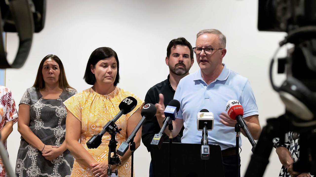 The funding announcements following Prime Minister Anthony Albanese’s snap visit to Alice Springs was the subject of intense questioning in budget estimates on Thursday. Picture: NCA NewsWire / Sabine Haider