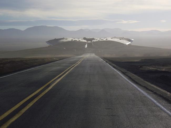 Road leading up to the Virgin Galactic Gateway to Space, Spaceport America, New Mexico.