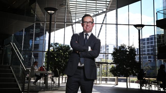 Alan Joyce at Qantas’s headquarters in Sydney yesterday. Picture: John Feder