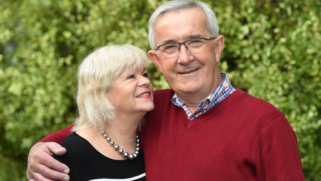 Paul Swift, with his wife Barb, received a life-changing kidney transplant last year. Picture: Jason Sammon