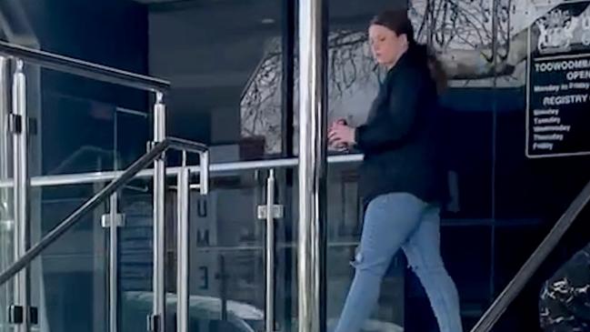 Kristin Marie Cole leaving Toowoomba Magistrates Court and being sentenced to probation, Tuesday, August 23, 2022.