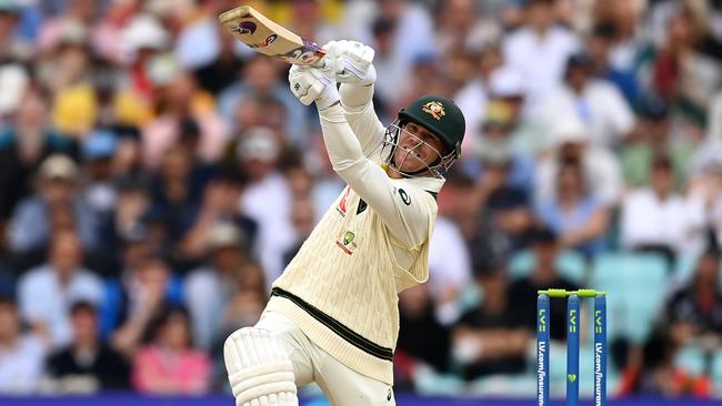 David Warner hits out on day four. Picture: Getty Images