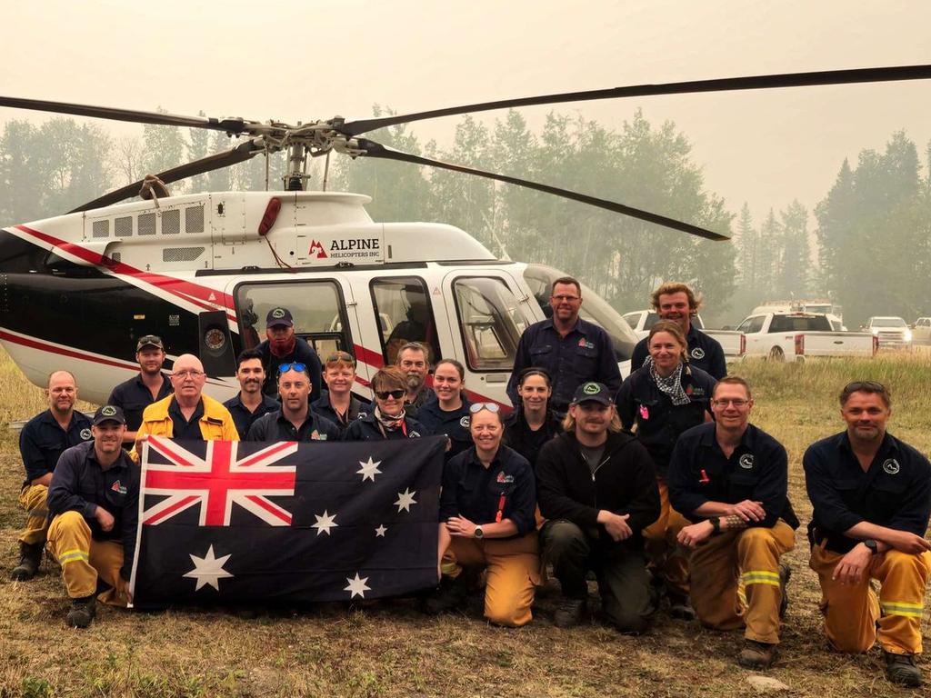 Stanthorpe's Hugh Strong (middle back row) is among a number of brave Australian's volunteering to help fight Canada's raging wildfires. Photo: Hugh Strong