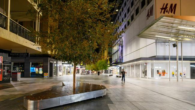 An empty Rundle Mall. Picture: Brenton Edwards