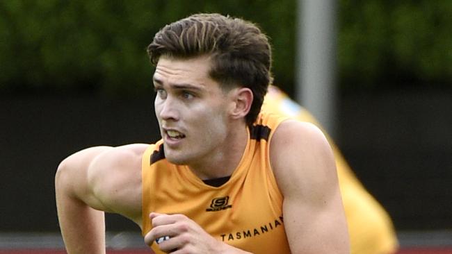 Will Day at training with Hawthorn at Waverley Park. Picture: Andrew Henshaw