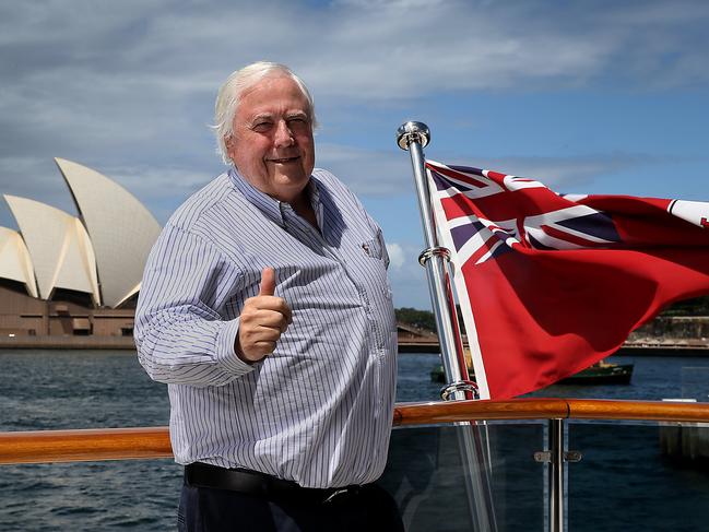 Mining Billionaire Clive Palmer, on his superyacht 'Australia' in Sydney harbour ahead of his defamation court case against WA Premier Mark McGowan.Jane Dempster/The Australian.