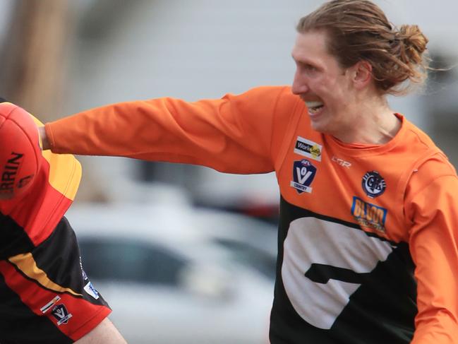 Football St Joseph's v Geelong West GFNLSt Joseph's 12 tanner Owen  and  Geelong West 12 Tylar WattsPicture: Mark Wilson